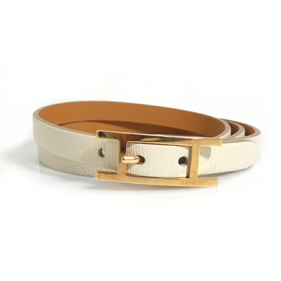 HERMES Gold Leather Charm Bracelet - Picture 2 of 5